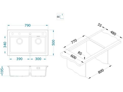 Alveus sudoper Atrox 50 G91 - Carbon