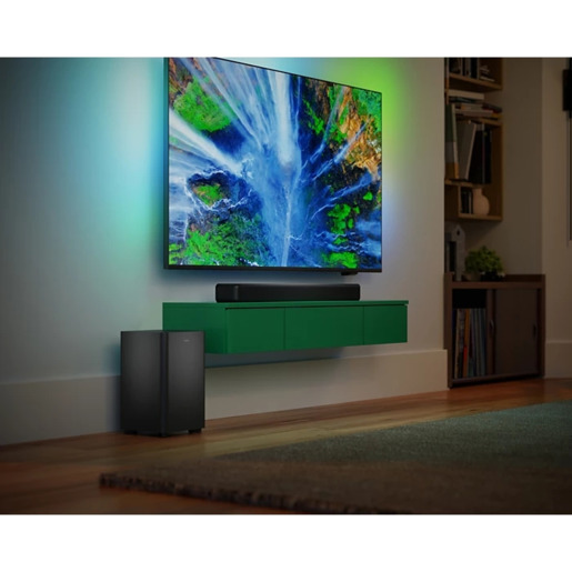 PHILIPS Soundbar TAB5309/10, 2.1 sa bežičnim niskotoncem, RMS 120W, Bluetooth, Tamnosivi