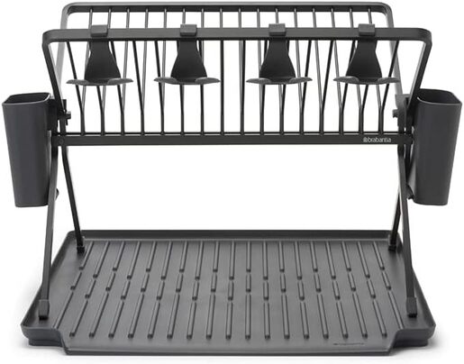 Brabantia sklopivi ocjeđivač posuđa, tamnosivi 139482
