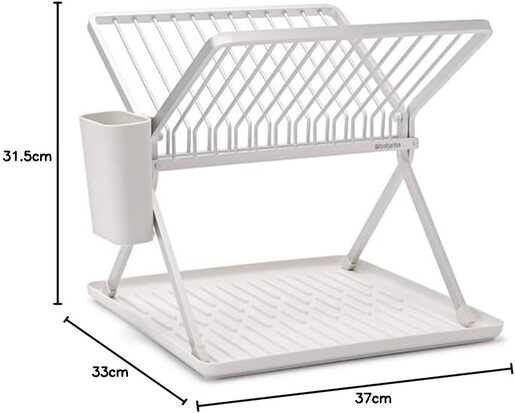 Brabantia sklopivi ocjeđivač posuđa, svijetlosivi 139383