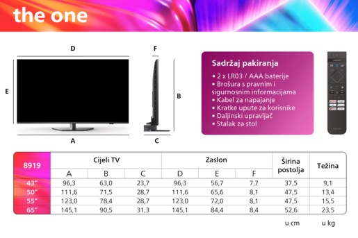 PHILIPS LED televizor 65PUS8919/12 4K Ultra HD, Smart TV, Ambilight, HDMI 2.1, Titan TV, Crni **MODEL 2024**