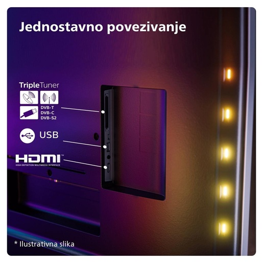 PHILIPS OLED televizor 55OLED769/12, 4K Ultra HD, Smart TV,  Google TV™, Ambilight s 3 strane, VRR 120 Hz, P5 AI perfect, Metalni okvir   **MODEL 2024**