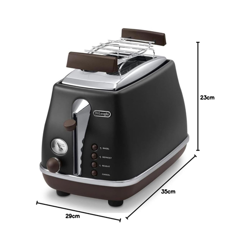 DeLonghi toster CTOV2103.BK Icona Vintage crni, 900 W