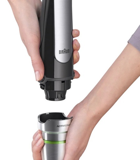 BRAUN štapni mikser MQ 7035X MultiQuick 7 SET, 1000 W, crni - uključuje sjeckalicu, pjenjaču i čašu