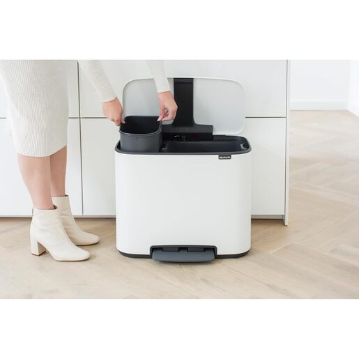 Brabantia Bo Pedal kanta za smeće na pedalu 11l+23l, bijela 121142