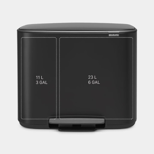 Brabantia Bo Pedal kanta za smeće na pedalu 11l+23l, mat crna 121227