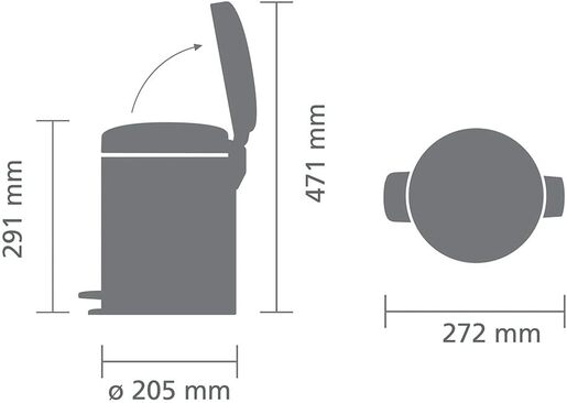 Brabantia Newicon Pedal kanta za smeće 5l, champagne 304446