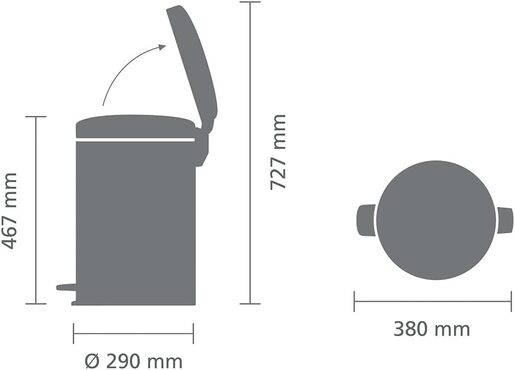 Brabantia Newicon Pedal kanta za smeće 20l, platina 114045