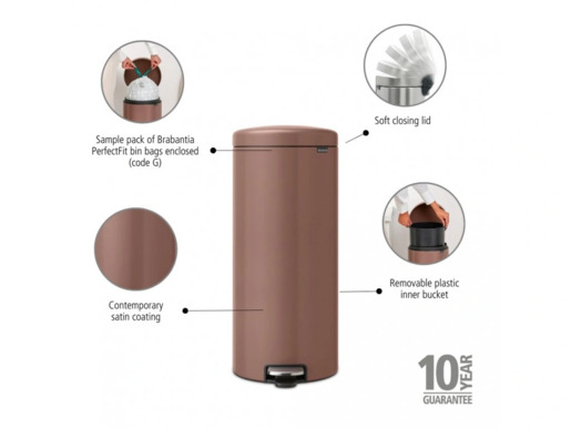 Brabantia Newicon Pedal kanta za smeće 30l, satin taupe 234040