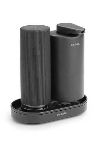 Brabantia SinkStyle  kuhinjski set dozatora s podloškom, tamnosiva 227943