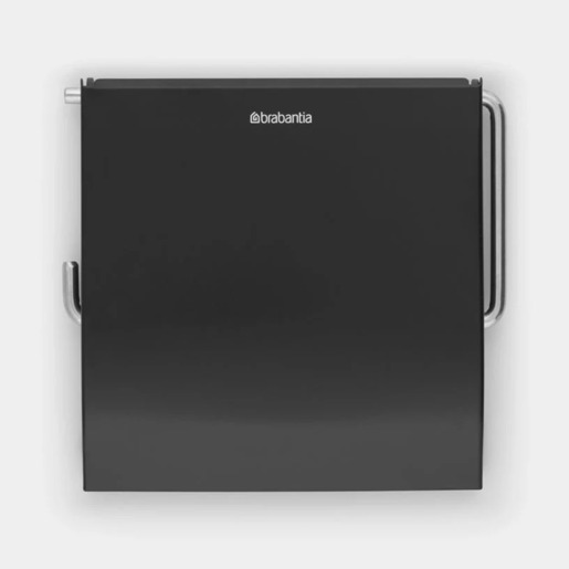 Brabantia ReNew držač toalet papira s poklopcem, mat crna, 108600