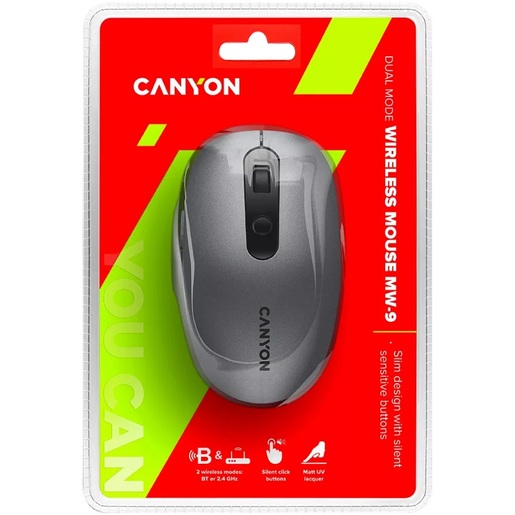 CANYON miš MW-9 Dual-mode bežični sivi