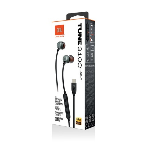 JBL žičane slušalice in-ear, T310C USB BLACK