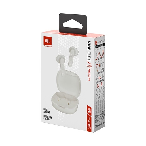 JBL bežične bluetooth slušalice in-ear, VIBE FLEX TWS WHITE