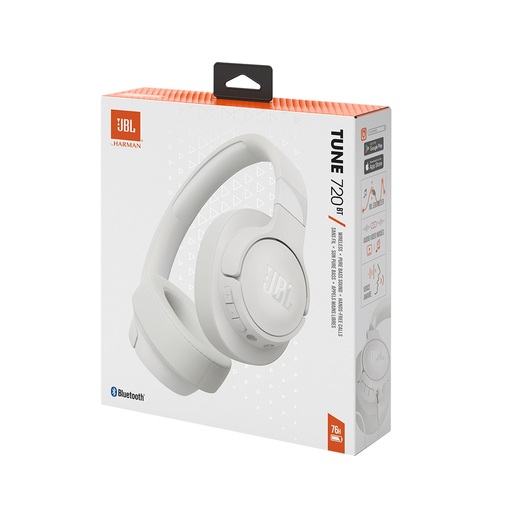 JBL bežične bluetooth slušalice on-ear, TUNE 720 BT WHITE