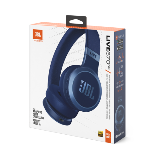 JBL bežične bluetooth slušalice on-ear, LIVE 670 NC BLUE