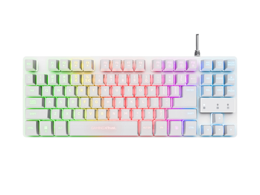 Trust GXT833W Thado TKL bijela tastatura, US layout , LED