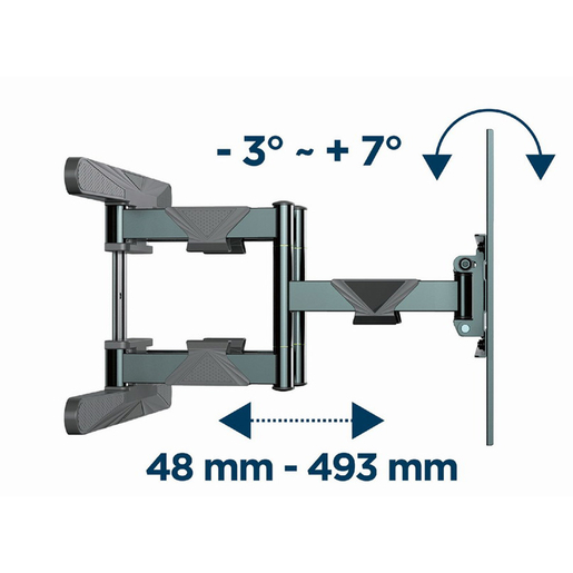 GEMBIRD Zidni nosač WM-80ST-01 sa dvostrukom rukom: 40"-80"; VESA 600 x 400