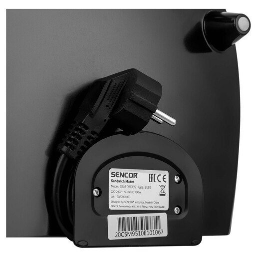 SENCOR toster SSM 9410SS 3 u 1 crni: 700W; 3 zamjenjive ploče za pečenje