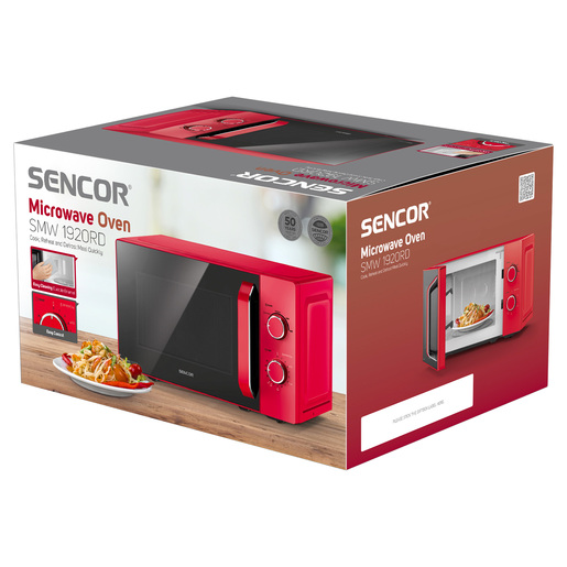 SENCOR mikrovalna pećnica SMW 1920RD crvena: 700W; zapremina 20 l;  5 nivoa snage
