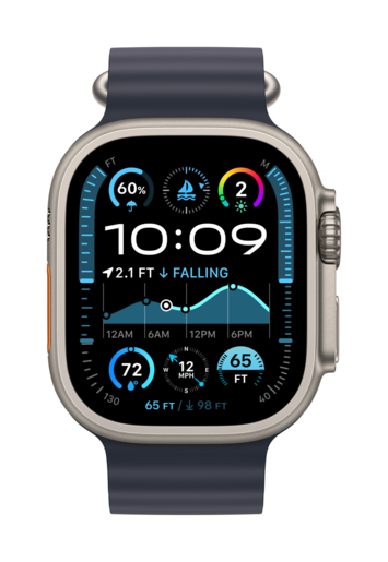 Apple Watch Ultra 2 v2 Cellular 49mm Natural Titanium Case Navy Ocean Band
