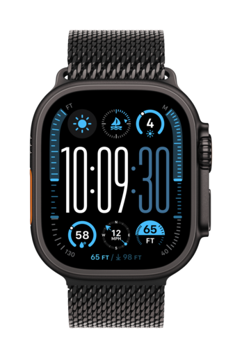 Apple Watch Ultra 2 v2 Cellular 49mm Black Titanium Case Black Titanium Milanese Loop - L