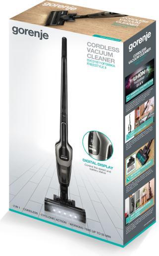 GORENJE štapni usisivač SVC216110FSIIBKA 2-u-1; 21.6 V; do 55 min; LED display