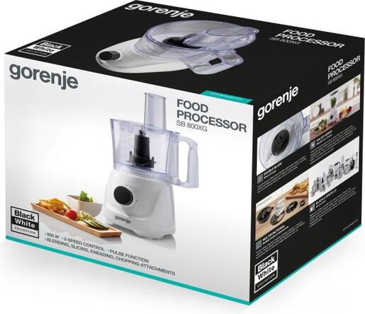 GORENJE multipraktik SB800XG; kuhinjski robot; 800 W;2x brzine; 1,5 lit; bijeli - crno