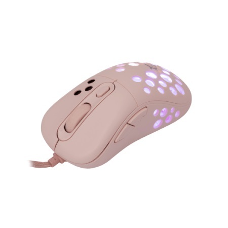 WHITE SHARK gaming miš GM-5013 AZRAEL 12800 dpi 6 tipki žični, rozi