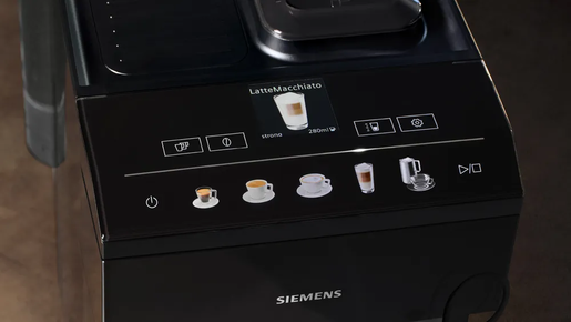 SIEMENS automatski kafe aparat TP511R09; EQ500 classic; 15 Bara; Keramički mlin; Coffee Select zaslon; Integrisani sistem za mlijeko sa crijevom; Crna