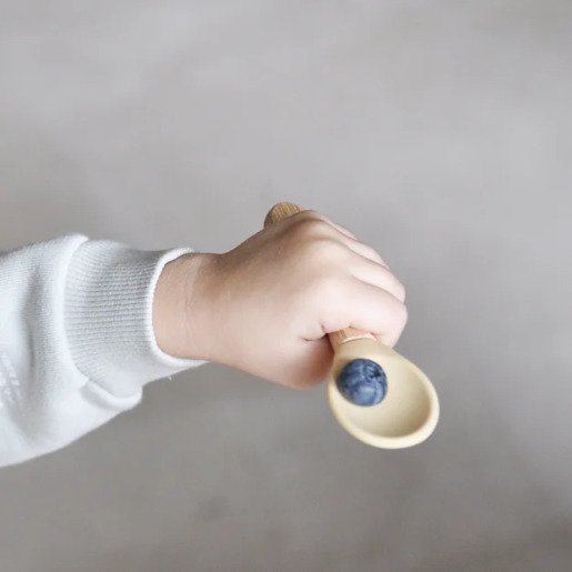 Minikoioi silikonska kašika Bamboo Scoops 2kom, Zelena/Siva