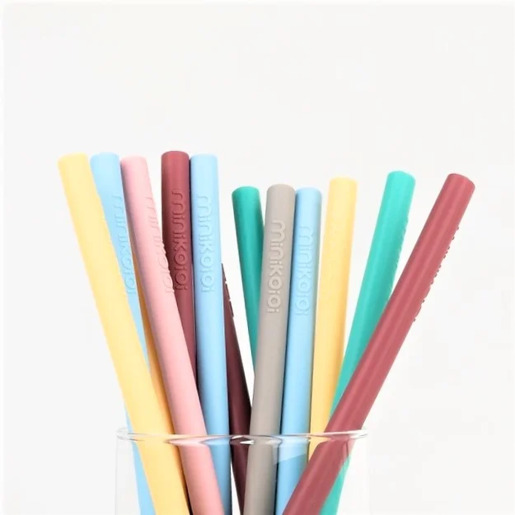 Minikoioi silikonska slamka Flexi Straws 2kom, Žuta