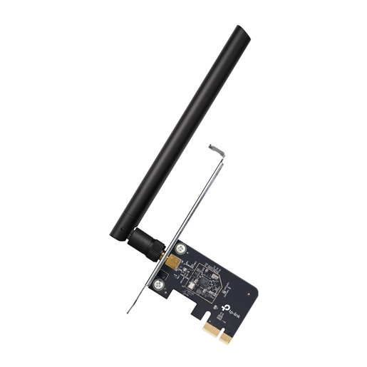 TP-Link Archer T2E AC600 Dual Band Wi-Fi PCI Express Adapter, 433 Mbps at 5 GHz + 200 Mbps at 2.4 GHz, 1× High Gain External Antenna, MU-MIMO, WPA3, Low-Profile and Full-height brackets