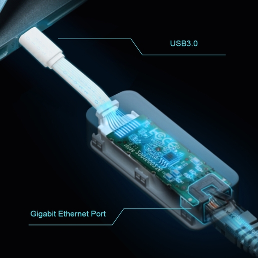 TP-Link UE300C USB Type-C to RJ45 Gigabit Ethernet Network Adapter, USB 3.0 port, 10/100/1000 RJ45 port, Foldable,Portable and Lightweight design, Plug and Play