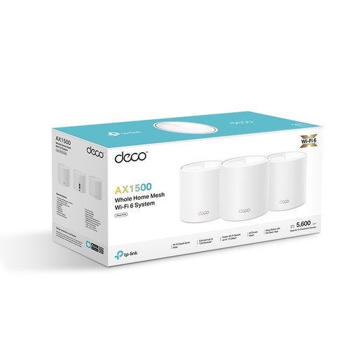 TP-Link Deco X10 (3-pack) AX1500 Whole Home Mesh Wi-Fi 6 System, 300 Mbps at 2.4 GHz + 1201 Mbps at 5 GHz,Internal Antennas
