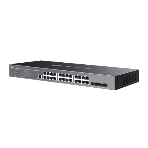 TP-Link SG3428 Omada 24-Port Gigabit L2+ Managed Switch with 4 SFP Slots, 24× Gigabit RJ45 ports and 4× Gigabit SFP slots