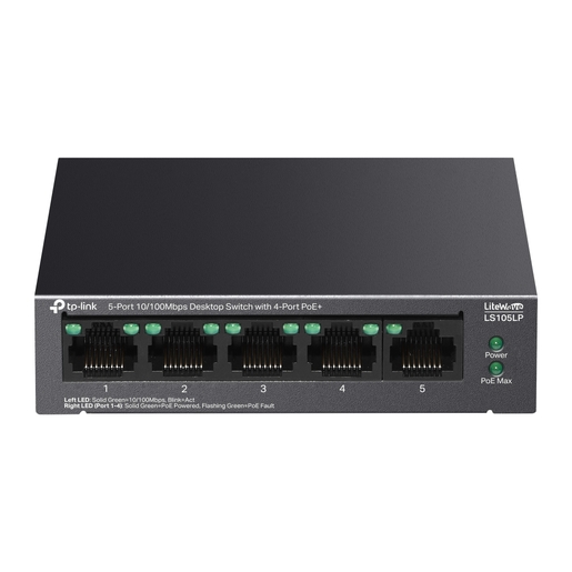 TP-Link LS105LP 5-Port 10/100 Mbps Desktop Switch with 4-Port PoE
