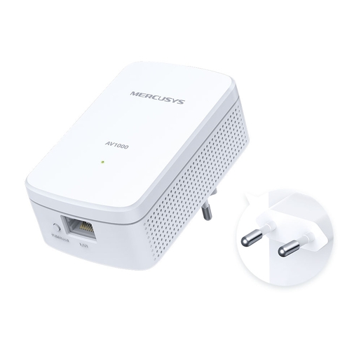 Mercusys MP500KIT AV1000 Gigabit Powerline Starter Kit, 1000 Mbps High-Speed, Advanced HomePlug AV2, 1 x Gigabit Port
