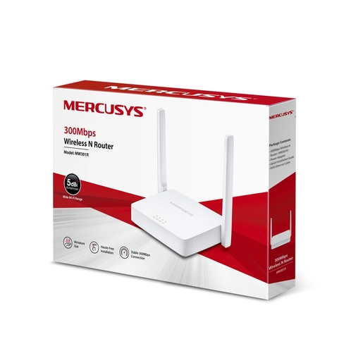 Mercusys MW301R 300Mbps Wireless N Router, 1 x 10/100 WAN Port + 2 x 10/100 LAN Ports