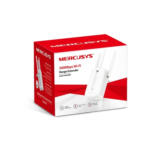 Mercusys 300Mbps Wi-Fi Range Extender, 3 fixed external antennas with MIMO, WPS button