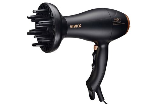 VIVAX fen za kosu HD-2000 PRO; 2000 W, 2 brzine, 3 temperature, uski nastavak za feniranje + difuzor