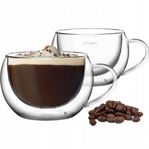 Lamart Vasso termo se 2 šoljice za kapućino 270ml (LT9012) – duplo staklo