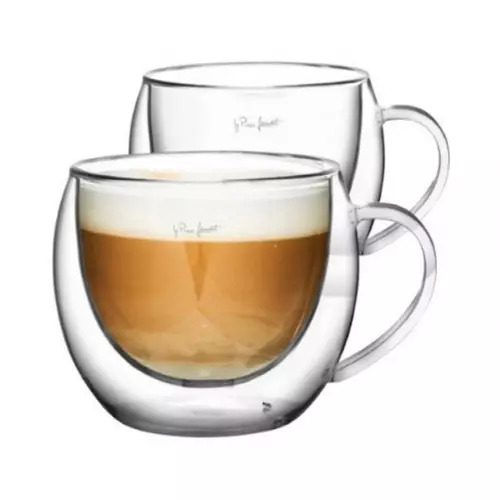 Lamart Vasso termo se 2 šoljice za kapućino 270ml (LT9012) – duplo staklo