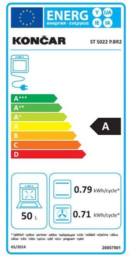 Končar štednjak ST 5022 P BR2