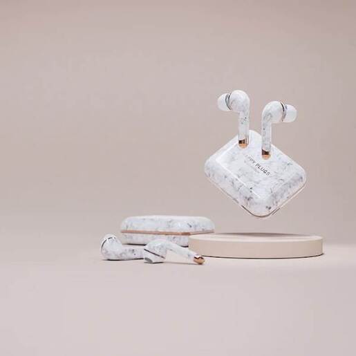 HAPPY PLUGS bežične slušalice in-ear Air 1 plus, White Marble
