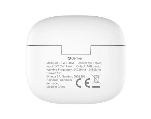 DENVER bežične slušalice in-ear TWE-48W, WHITE