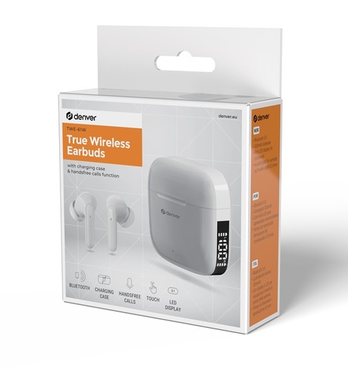 DENVER bežične slušalice in-ear TWE-61W, WHITE