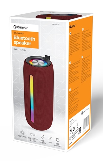 DENVER prijenosni bluetooth zvučnik BTL-360BD, BORDEUX