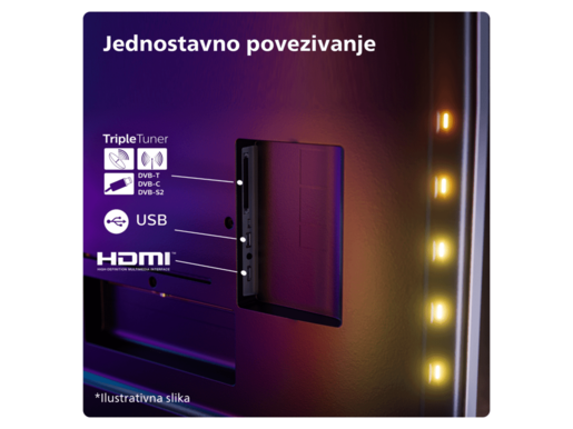 PHILIPS LED televizor 65PUS7409/12, 4K Ultra HD, Smart TV, GoogleTV, Pixel Precise Ultra HD, Dolby Atmos, Crna   **MODEL 2024**