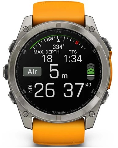 GARMIN Fenix 8 AMOLED Sapphire pametni sat, 51 mm, Spark Orange, Graphite remen